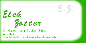 elek zotter business card